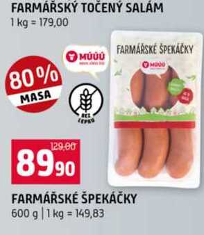 FARMÁŘSKÉ ŠPEKÁČKY 600 g