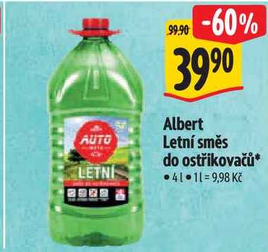 Albert Letní směs do ostřikovačů, 4 l