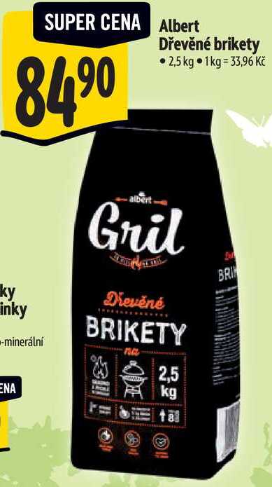 Albert Dřevěné brikety, 2,5 kg 