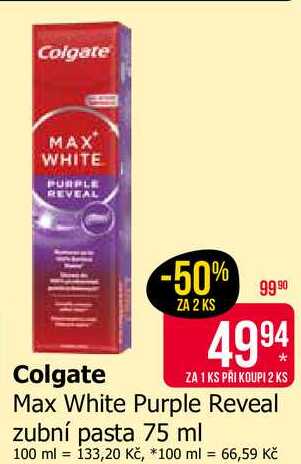 Colgate Max White Purple Reveal zubní pasta 75 ml