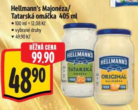 Hellmann's Majonéza/Tatarská omáčka, 405 ml