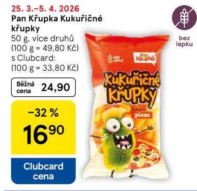 Pan Křupka kukuřičné křupky, 50 g, více druhů 