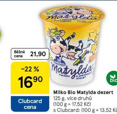 Milko Bio Matylda dezert, 125 g