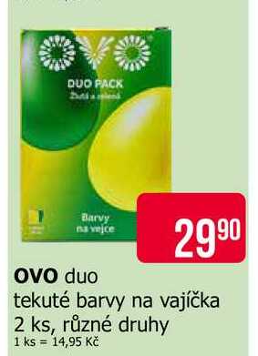 OVO duo tekuté barvy na vajíčka 2 ks, různé druhy