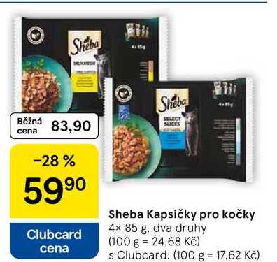 Sheba Kapsičky pro kočky, 4x 85 g