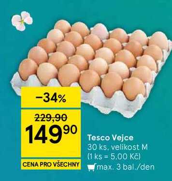 Tesco Vejce, 30 ks, velikost M