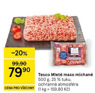Tesco Mleté maso míchané, 500 g, 25% tuku