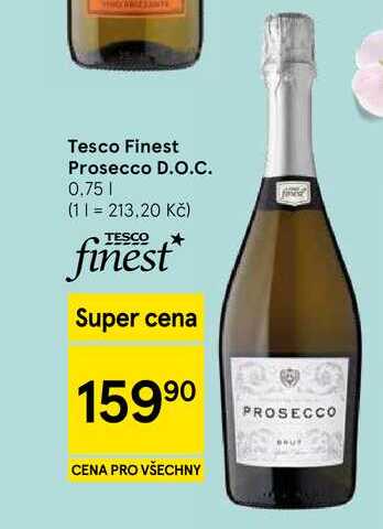 Tesco Finest Prosecco D.O.C., 0.75 l