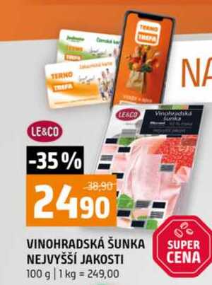 VINOHRADSKÁ ŠUNKA NEJVYŠŠÍ JAKOSTI 100 g