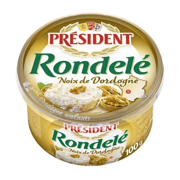 Président Rondelé Čerstvý sýr s vlašskými ořechy z kraje Dordogne