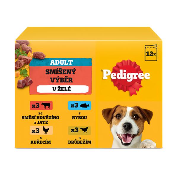 Pedigree kapsičky smíšený výběr v želé pro dospělé psy 12x100 g