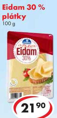 Eidam 30 % plátky, 100 g