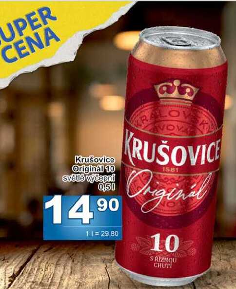 Krušovice Originál 10 světlé výčepní 0,5l, plech