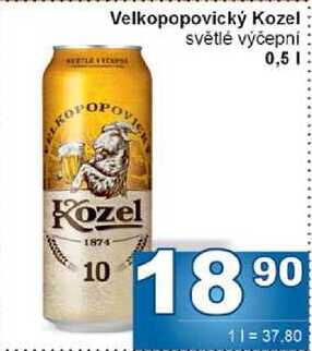 Velkopopovický Kozel světlé výčepní 0,5l