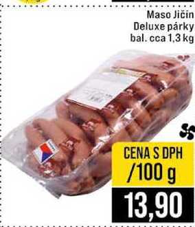 Maso Jičin Deluxe párky bal. cca 1,3 kg 100g