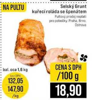 Selský Grunt kuřecí roláda se špenátem 100g