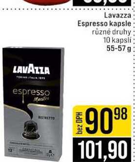 Lavazza Espresso kapsle různé druhy 10 kapsli 55-57 g 