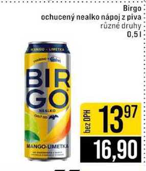 Birgo ochucený nealko nápoj z piva různé druhy 0,5l
