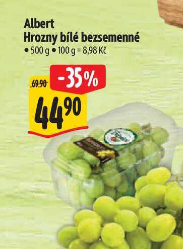 Albert Hrozny bílé bezsemenné 500 g 