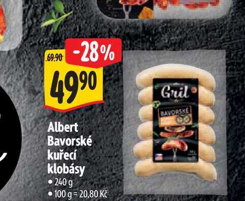 Albert Bavorské kuřecí klobásy 240 g