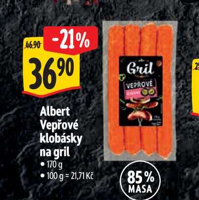 Albert Vepřové klobásky na gril 170g
