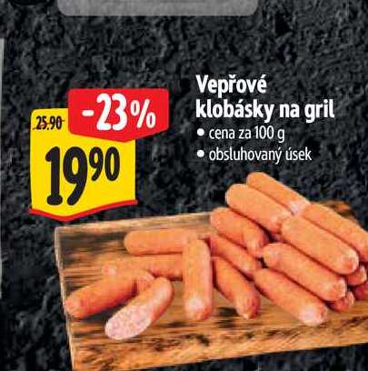 Vepřové klobásky na gril  100 g