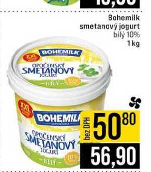 Bohemilk smetanový jogurt bilý 10% 1kg