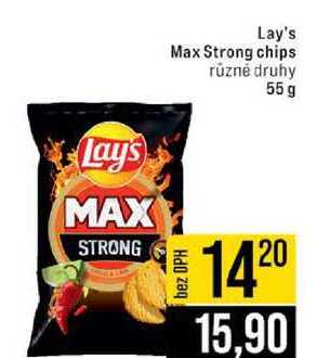 Lay's Max Strong chips různé druhy 55 g
