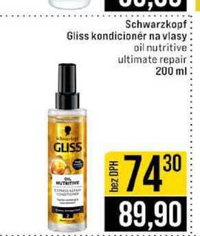 Schwarzkopf Gliss kondicionér na vlasy oil nutritive ultimate repair 200 ml
