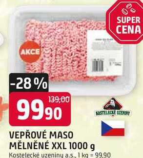 VEPŘOVÉ MASO MĚLNĚNÉ XXL 1000 g 