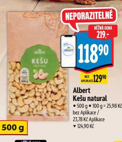   Albert Kešu natural 500 g  