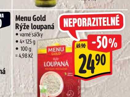   Menu Gold Rýže loupaná  4x125 g