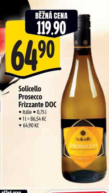   Solicello Prosecco Frizzante DOC  0,75 l