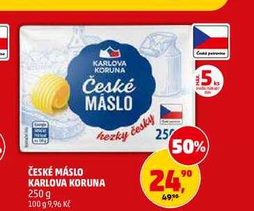 ČESKÉ MÁSLO KARLOVA KORUNA, 250 g 