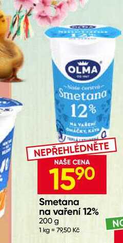 OLMA Smetana na vaření 12% 200 g 