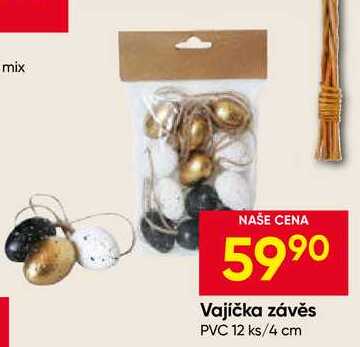 Vajíčka závěs PVC 12 ks/4 cm
