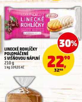 LINECKÉ ROHLÍČKY POLOMÁČENÉ S VIŠŇOVOU NÁPLNÍ, 210 g 