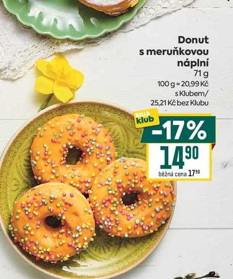 Donut s meruňkovou klub náplní 71g