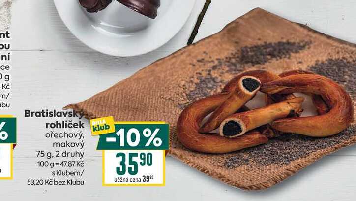 Bratislavský rohlíček ořechový, makový 75 g