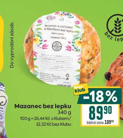 Mazanec bez lepku 340 g