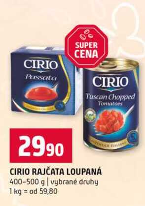 CIRIO RAJČATA LOUPANÁ 400-500 g vybrané druhy