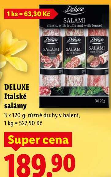 DELUXE Italské salámy, 3x 120 g