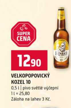 VELKOPOPOVICKÝ KOZEL 10 0,5l pivo světlé výčepní