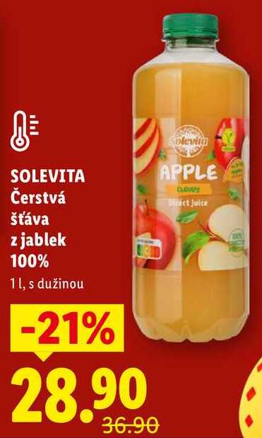 SOLEVITA Čerstvá šťáva z jablek 100%, 1 l