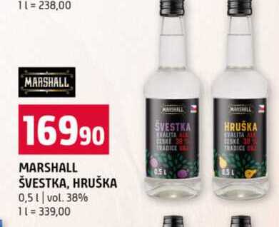 MARSHALL ŠVESTKA, HRUŠKA 0,5l vol. 38%