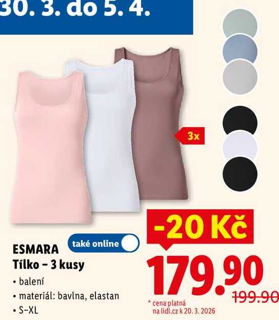 ESMARA Tílko - 3 kusy