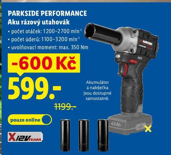 PARKSIDE PERFORMANCE Aku rázový utahovák 