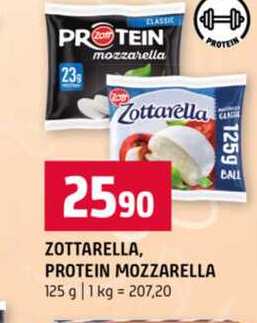 ZOTTARELLA, PROTEIN MOZZARELLA 125 g