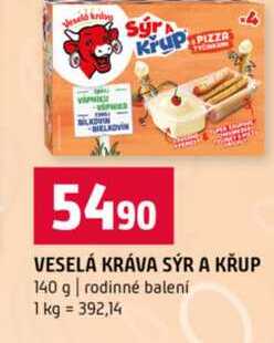VESELÁ KRÁVA SÝR A KŘUP 140 g rodinné balení