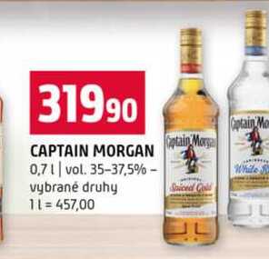 CAPTAIN MORGAN 0,7l vol. 35-37,5% vybrané druhy  